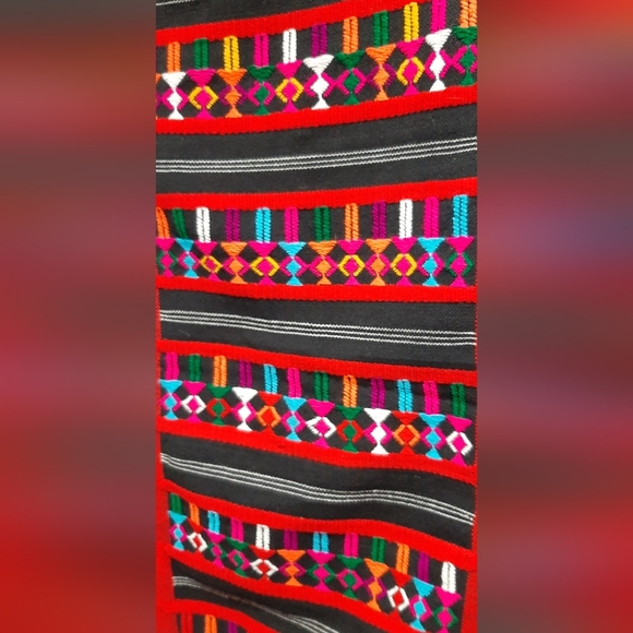 Bright Multi Color Hand Woven Wall Hanging Tapestry 44 1/2" x 14 1/2" - Picture 2 of 4